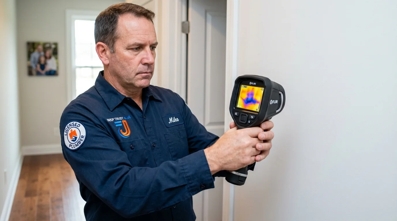 Thermal imaging leak detection by Johns Plumbing LLC in Johnston